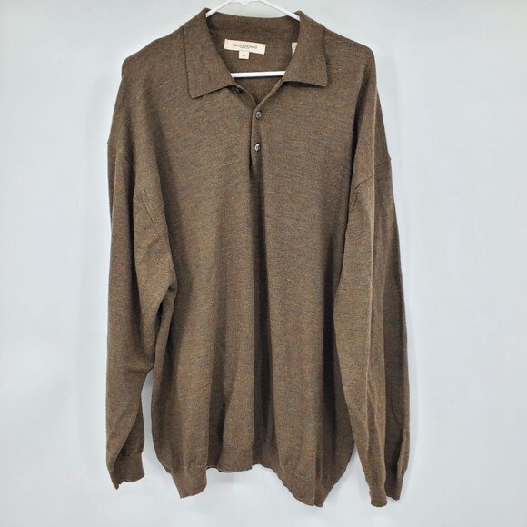 Pronto Uomo 100% Extra Fine Merino Wool Multicolor Made in Italy Sweater Shirt 2 - Picture 1 of 10